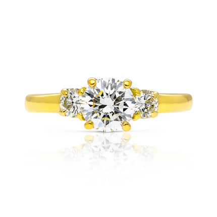 Tiffany & Co. Vintage Three Stone 1.01ct VS2 F Diamond Engagement Ring, 18ct Yellow Gold