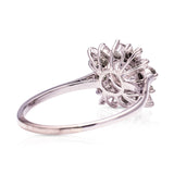 Vintage, diamond cluster engagement ring, 18ct white gold