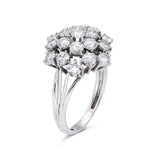 Vintage, 2.85ct diamond cluster ring, 18ct white gold