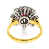 Vintage ruby & diamond 1950s ring