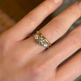 Vintage, 1930s cinnamon brown diamond three-stone ring