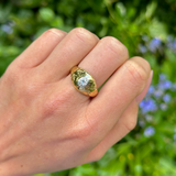 Vintage, 1960s Tiffany & Co Solitaire Diamond Class Ring, 18ct Yellow Gold worn on hand.