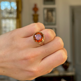 Vintage, 1980s Citrine Cocktail Ring, 18ct Yellow Gold worn on closed hand.