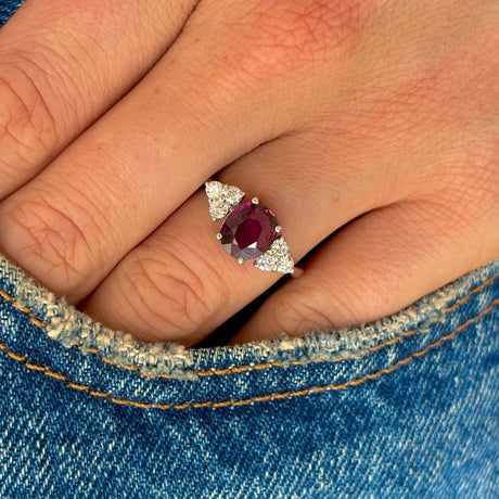 Vintage, 1980s ruby & diamond ring