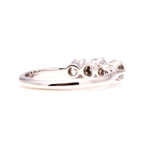 Vintage, 1980s three-stone diamond ring back view