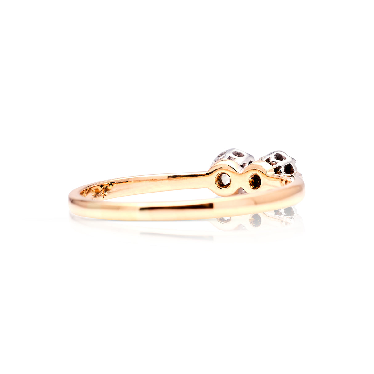 Vintage, 1990s diamond engagement ring back view