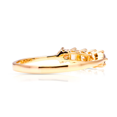 Vintage, 1990s diamond five-stone ring back view