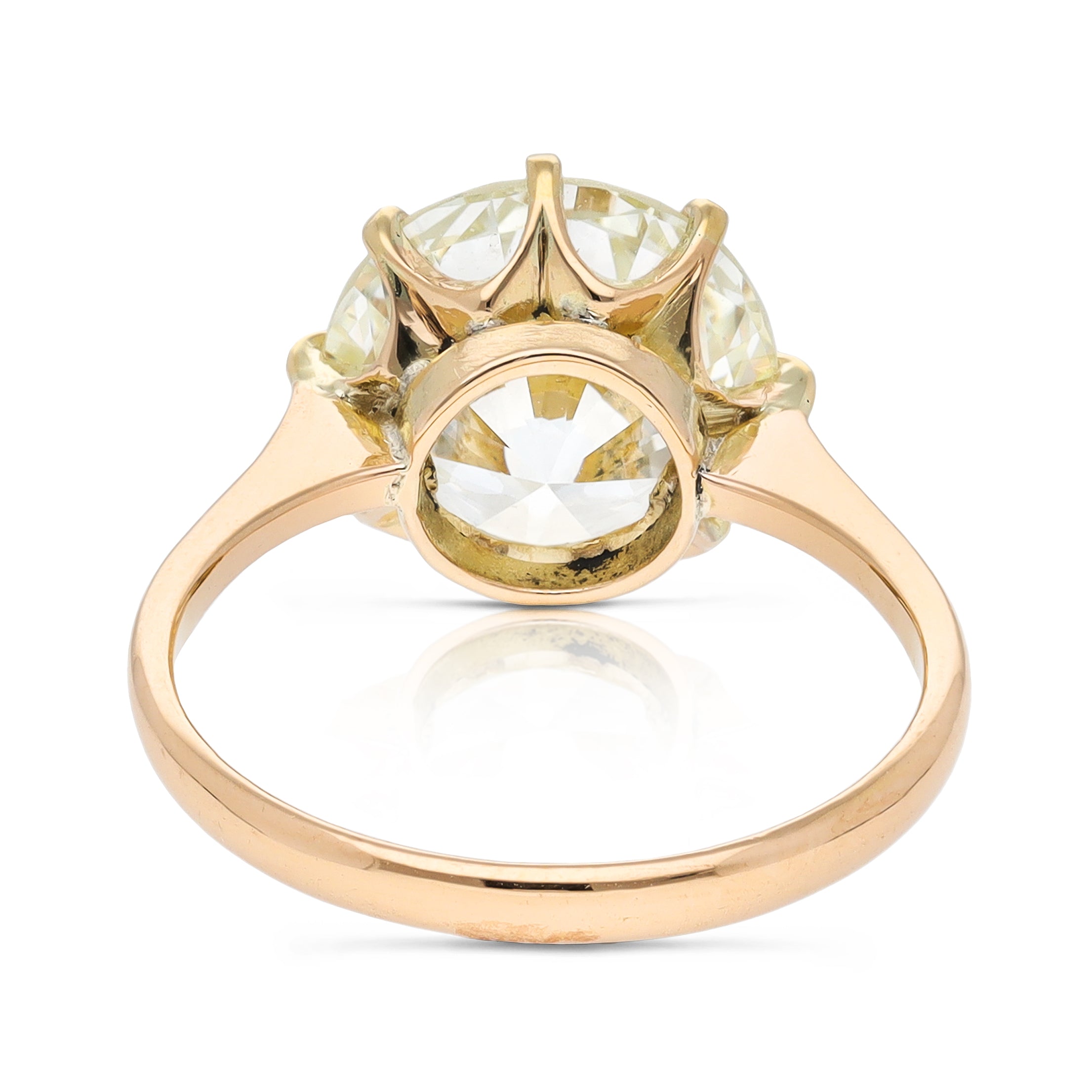 Vintage Solitaire 3.1ct Round Brilliant Cut Diamond Ring 18ct