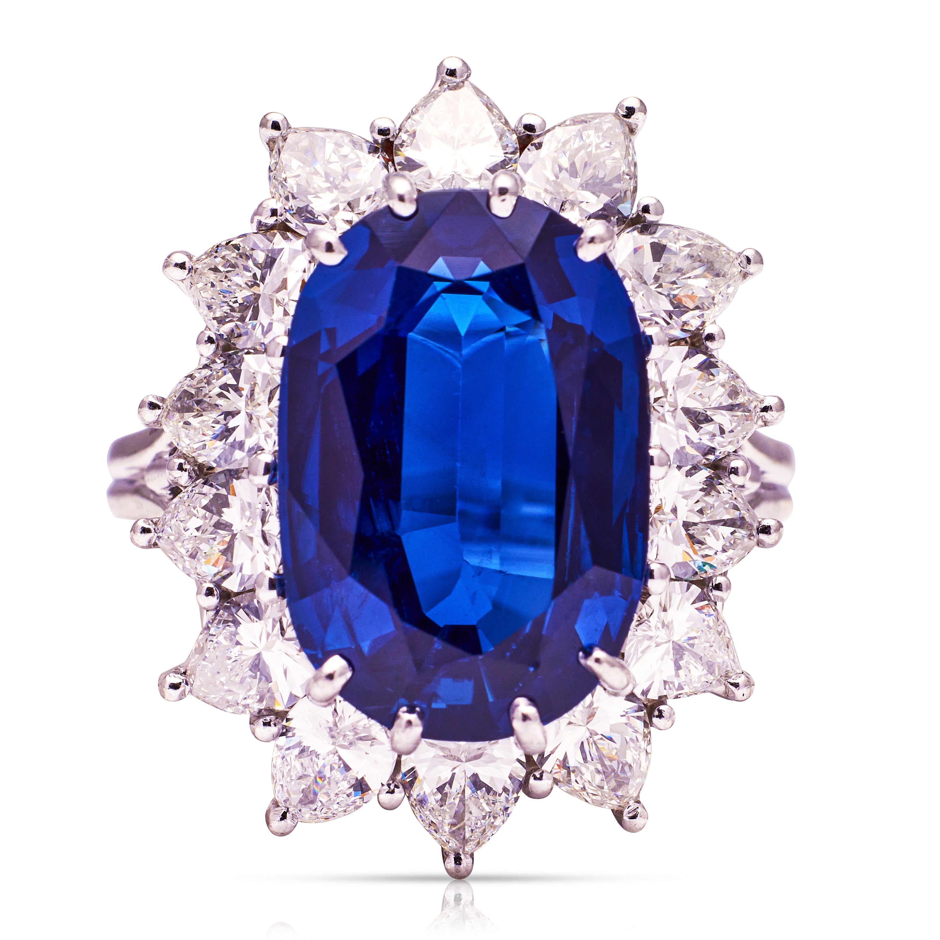 Vintage 7ct sapphire diamond cluster ring Antique Ring Boutique