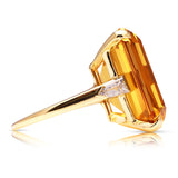 Vintage, Cartier Citrine Cocktail Ring, 18ct Yellow Gold. Side.