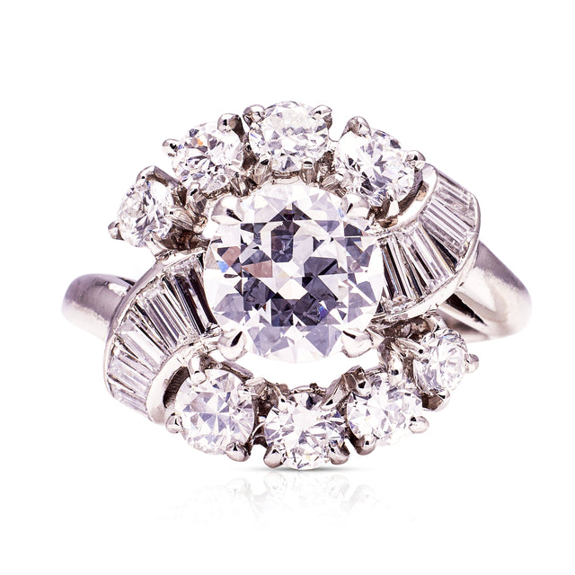 Cartier Diamond Engagement Ring, front view. 