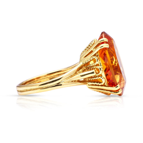 Vintage citrine cocktail ring, 18ct yellow gold