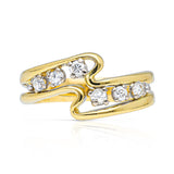 Vintage, Diamond Squiggle Ring, 18ct Yellow Gold