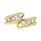 RESERVED! Vintage, Diamond Squiggle Ring, 18ct Yellow Gold