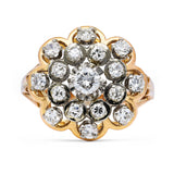 Vintage diamond cluster ring, 18ct rose gold