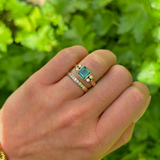 Vintage, emerald and diamond ring