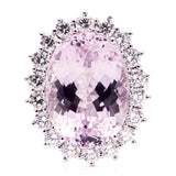 Vintage, 1980s morganite & diamond cluster ring