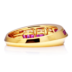 Ruby & diamond half eternity ring