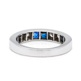 Vintage, Sapphire and Diamond Half Eternity Ring, 18ct White Gold