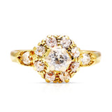 Vintage, diamond engagement ring, 18ct yellow gold