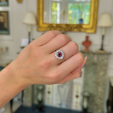 Art Deco, ruby & diamond cluster ring