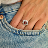 Art Deco | 18ct white gold, ruby & diamond cluster ring