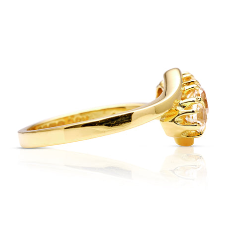 Vintage, 1967 Three-Stone White Sapphire Engagement Ring, 18ct Yellow Gold
