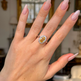 RESERVED | Vintage 3ct yellow sapphire & diamond cluster engagement ring