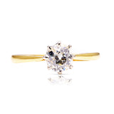 Antique, Edwardian solitaire diamond engagement ring, 18ct yellow gold and platinum