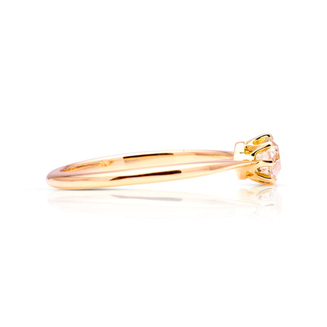 Antique, Edwardian solitaire diamond ring, 18ct yellow gold side