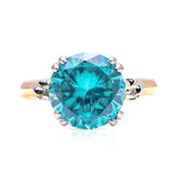 Vintage, 1940s single-stone zircon ring, 14ct yellow gold