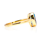 French, Art Deco fine aquamarine single-stone ring, 18ct yellow gold