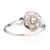Vintage, Art Deco diamond cluster target engagement ring