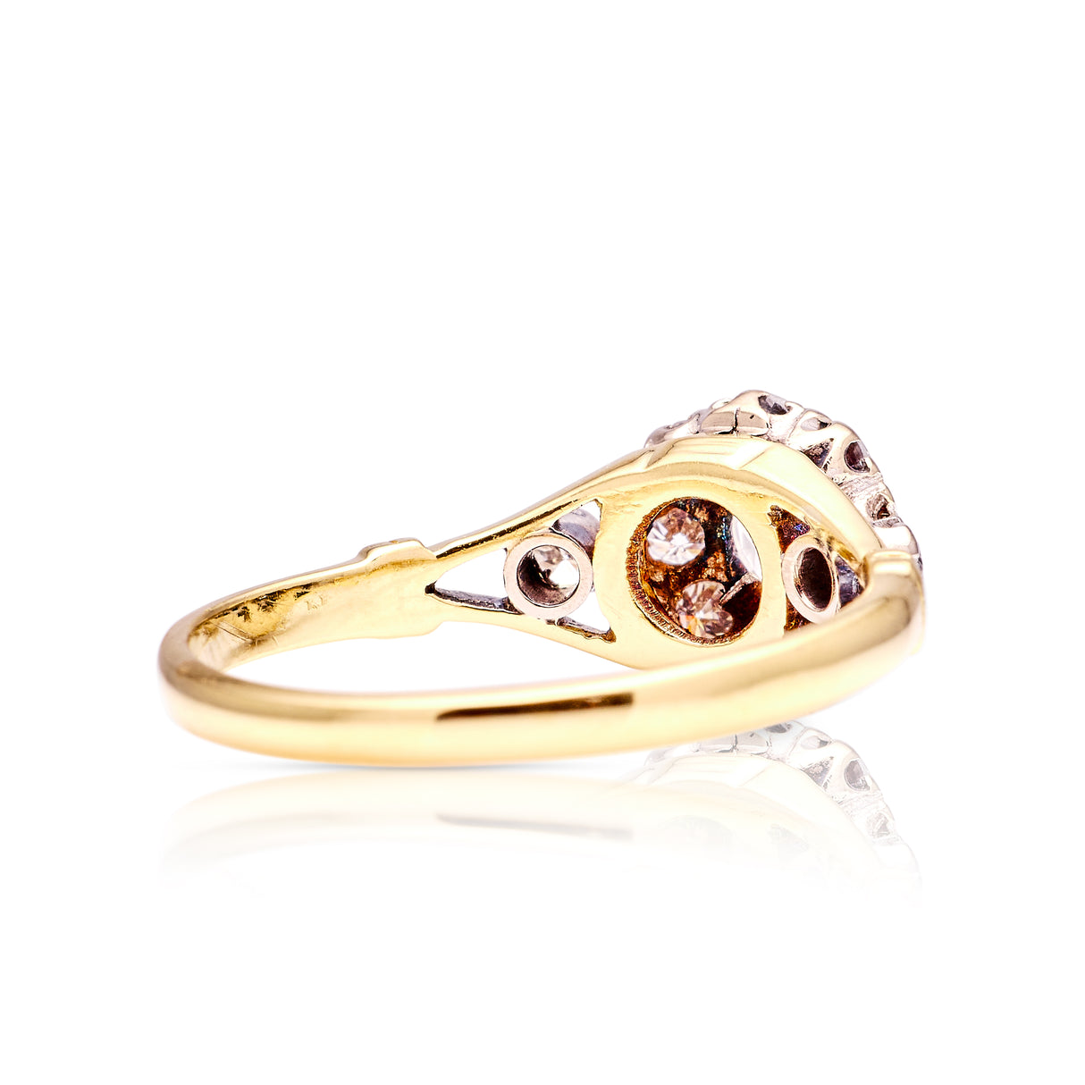 Antique, diamond cluster engagement ring