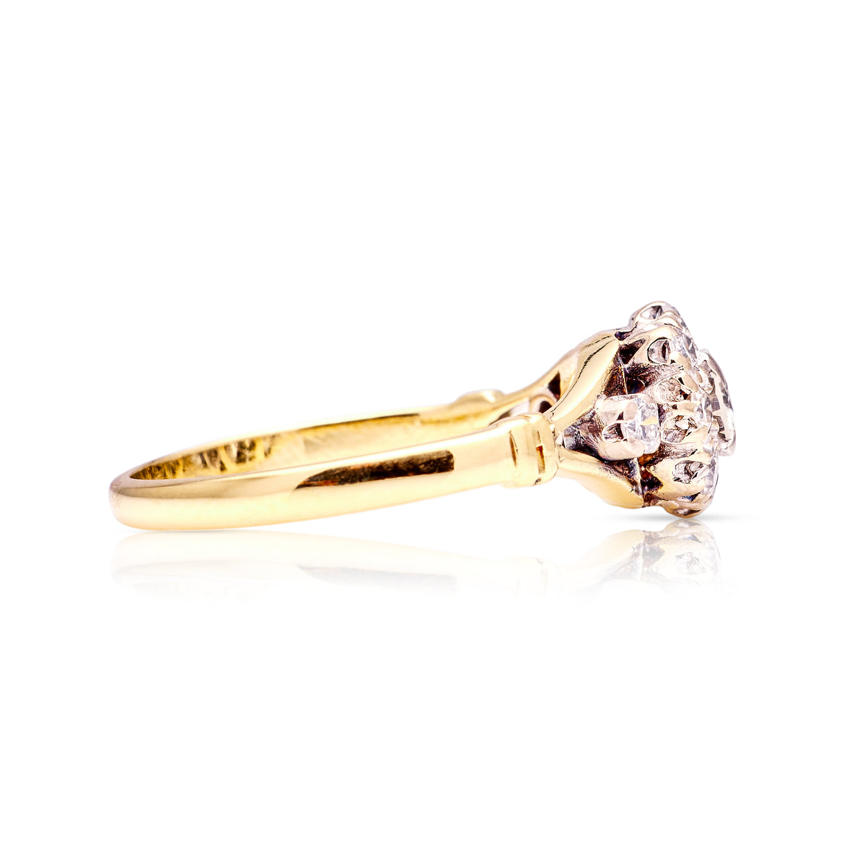 Antique, diamond cluster engagement ring