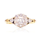 Antique, diamond cluster engagement ring