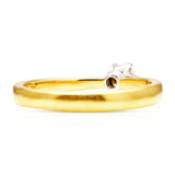 Contemporary, solitaire diamond engagement ring, 18ct yellow gold