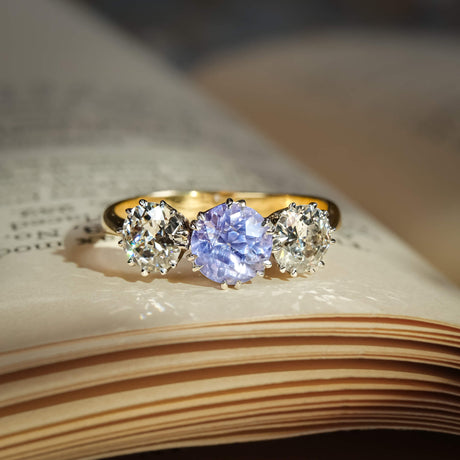 Edwardian sapphire and diamond ring with refined antique craftsmanship