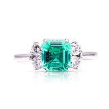 Vintage, 1970s emerald & diamond ring