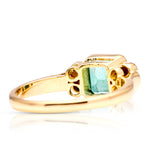 Vintage, emerald and diamond ring, 18ct yellow gold