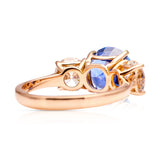 Vintage, 4ct sapphire and diamond three-stone engagement ring