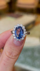 Vintage, 1960s ceylon sapphire & diamond cluster ring