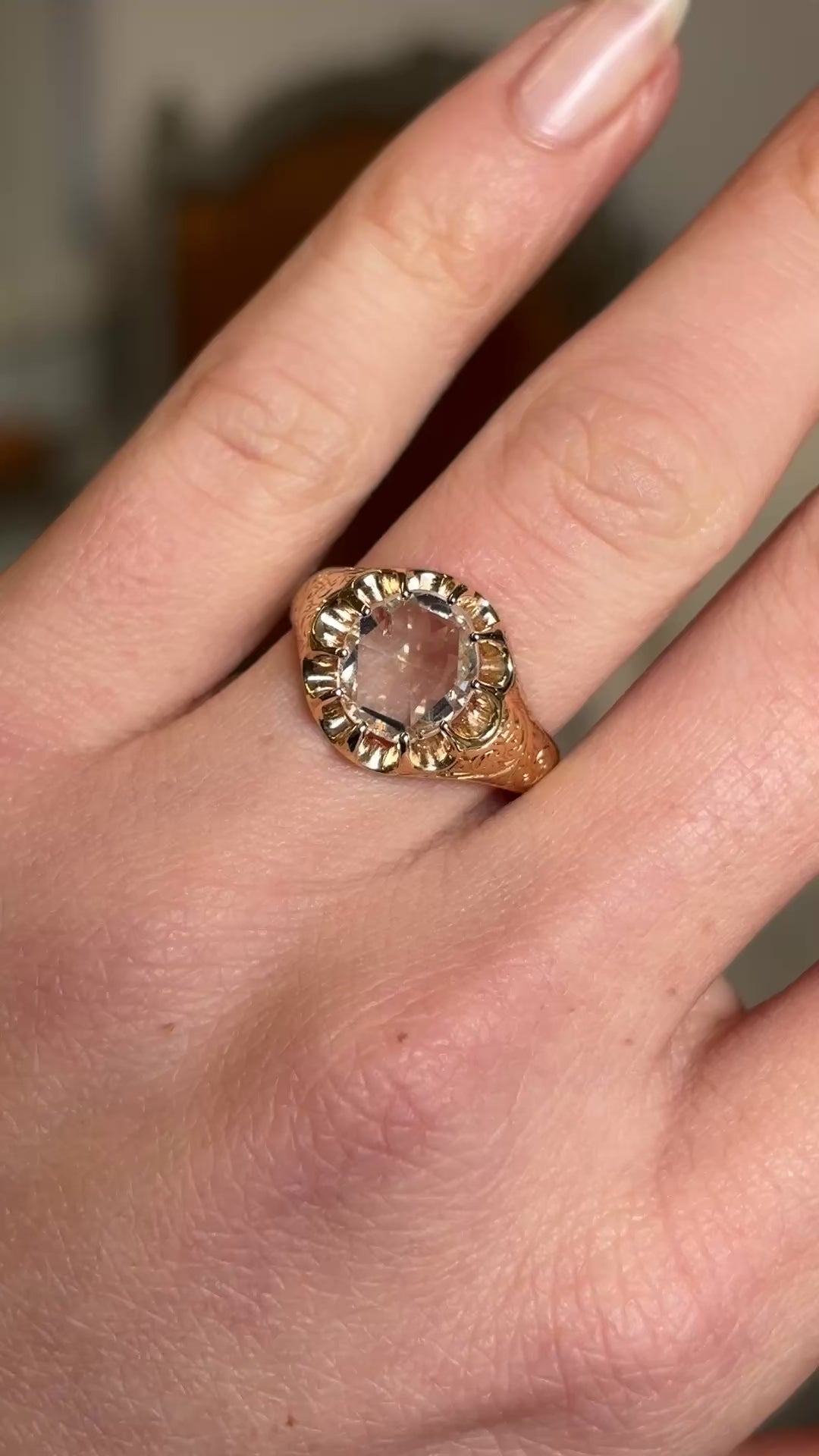 Antique, Victorian & 18th century rose-cut diamond solitaire ring