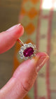 Vintage, 1970s ruby & diamond cluster ring