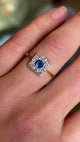 Vintage, Art Deco sapphire & diamond cluster engagement ring