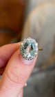 Antique, Edwardian aquamarine & diamond cluster ring