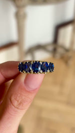 Antique, Victorian sapphire half-hoop ring