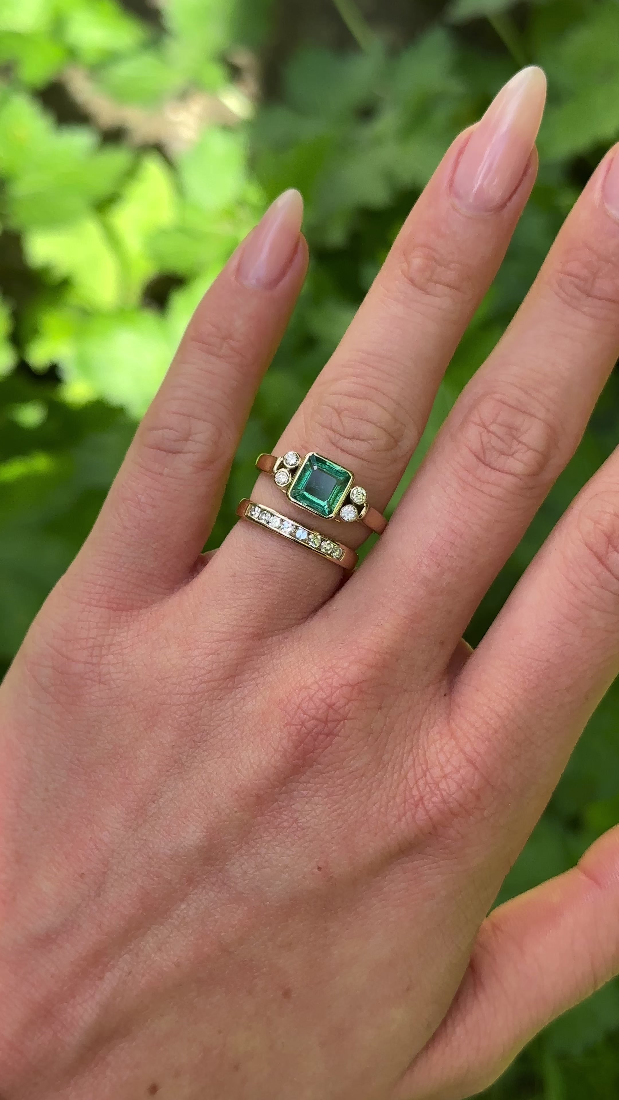 Vintage emerald and diamond ring Antique Ring Boutique