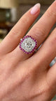 Vintage, Art Deco diamond & ruby cluster ring