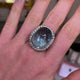 Vintage Cabochon Aquamarine and Diamond Cluster Cocktail Ring, Platinum